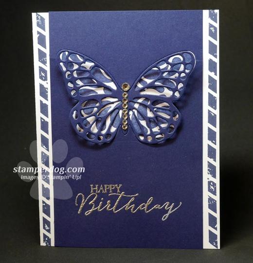 Navy Butterfly Birthdday Card