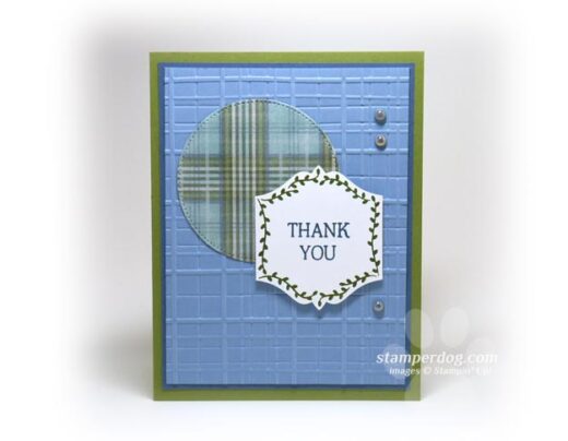 Blue Plaid Thank You Card