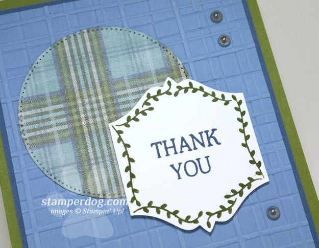 Blue Plaid Thank You Card